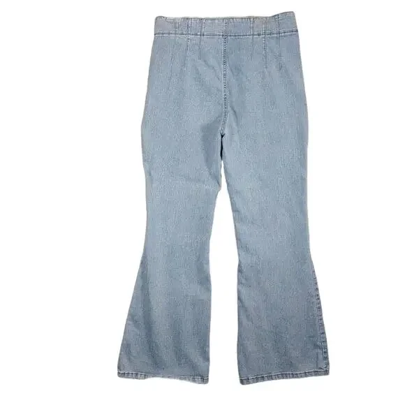 VANILLA STAR High Waist Flare Bootcut Leg Jeans, Sz 13 32x32 Light Wash Boho - Picture 2 of 6